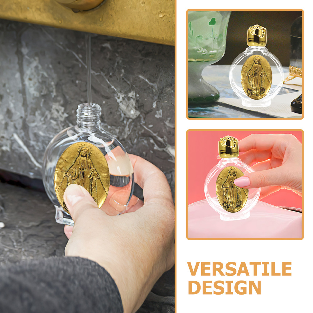 Perfume Travel Set - 2Pcs Glass Catholic Holy Water Bottle